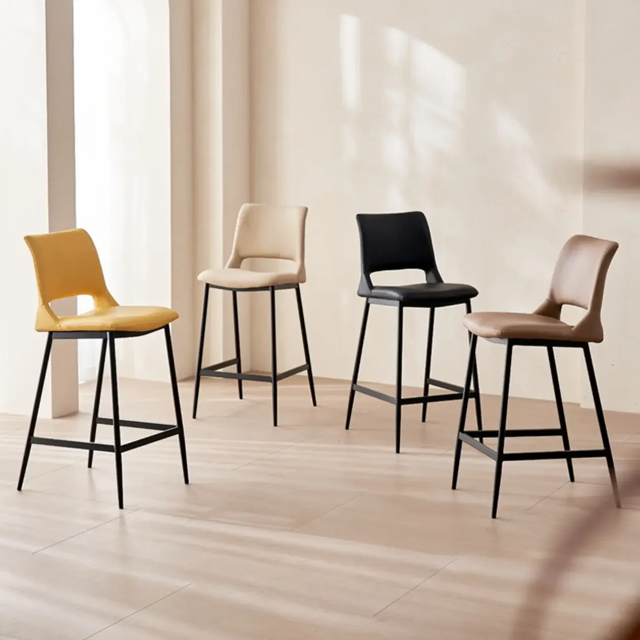 Counter Adjustable Leather Modern Bar Stools