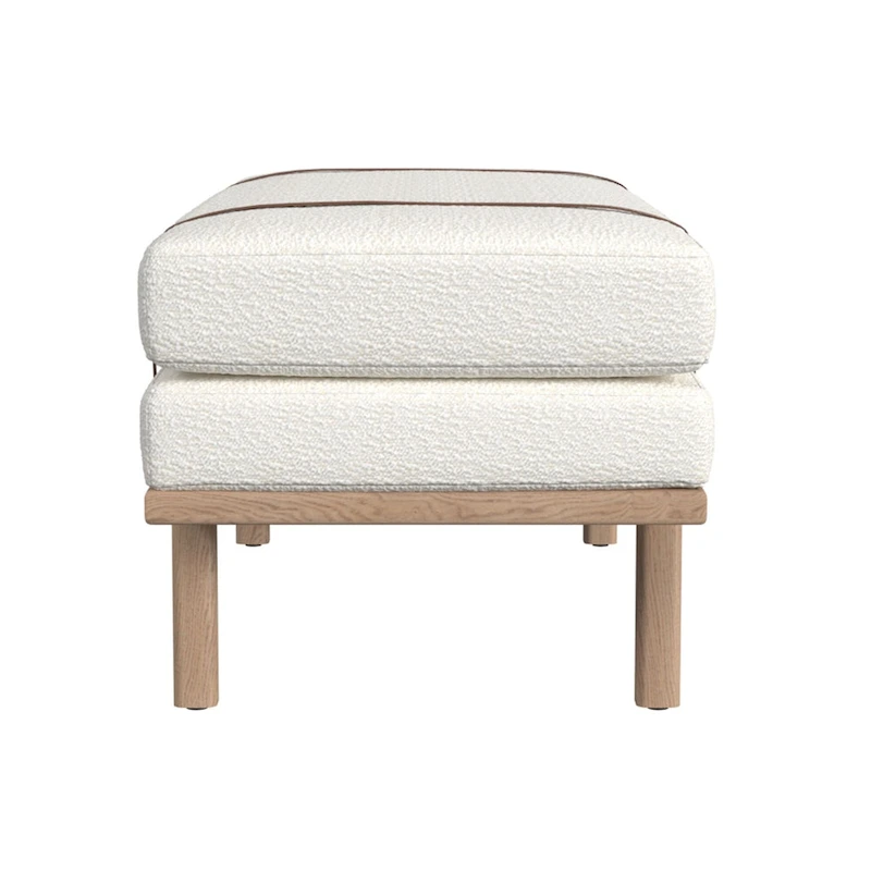 HomePop upholstered Bench with Wood Base