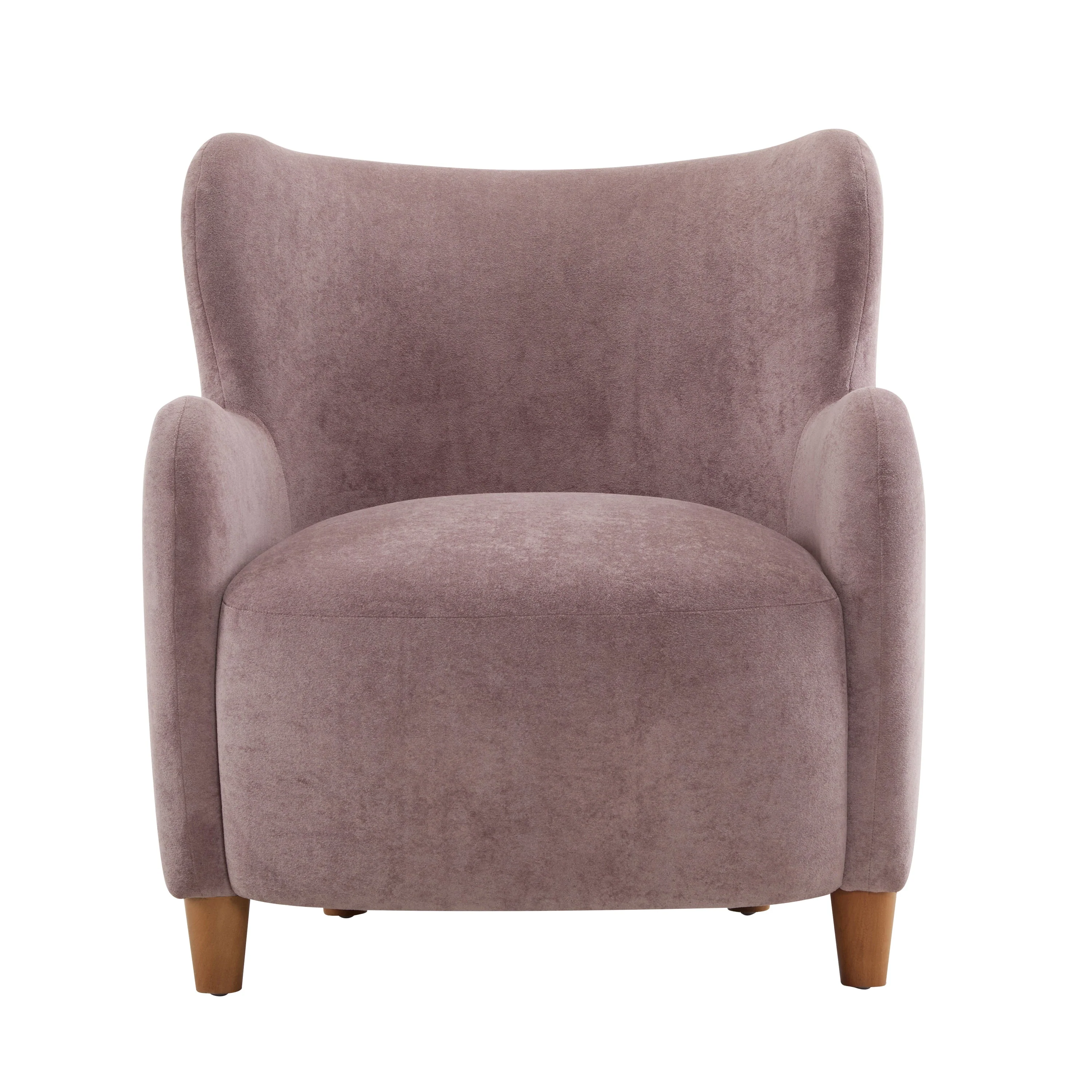 Luxury Modern Fabric Armchair with Round Arms & Tapered Legs