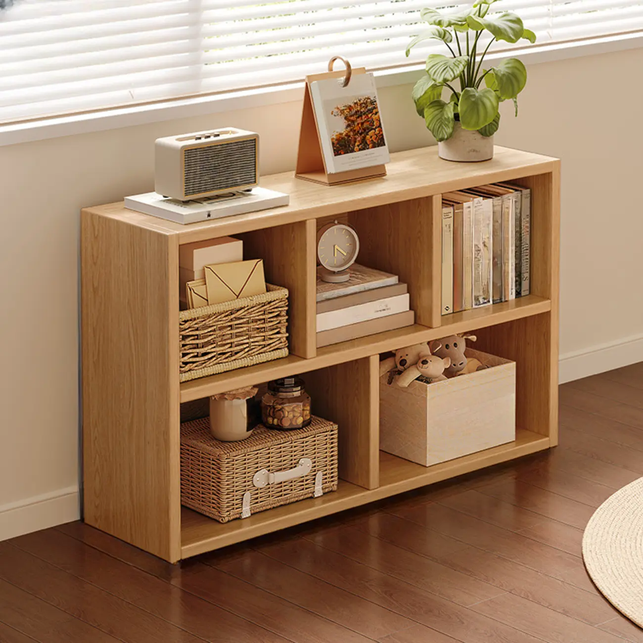Modern Wooden Compact Bookcase Home Office Shelves