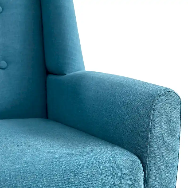 Linen Accent Chair with Tufted Back