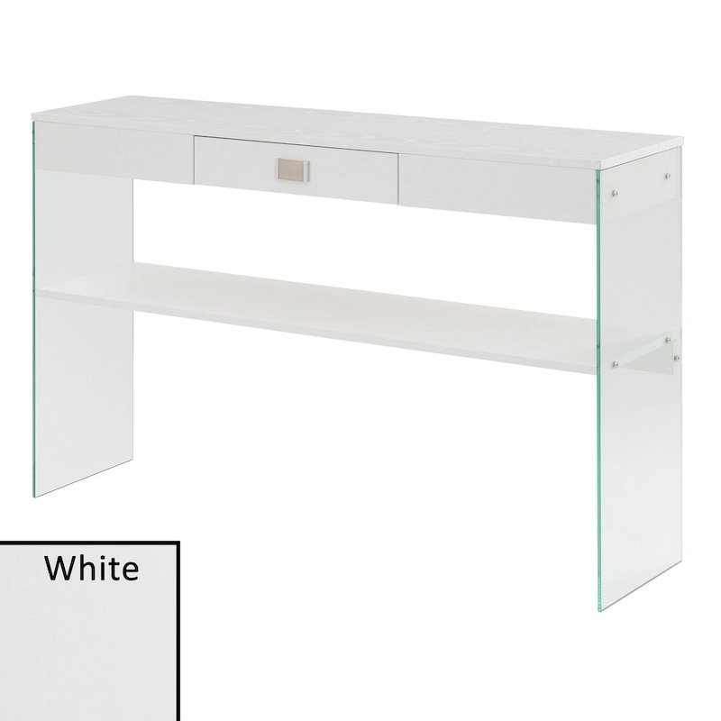 Convenience Concepts SoHo 1 Drawer Glass Console Table with Shelf