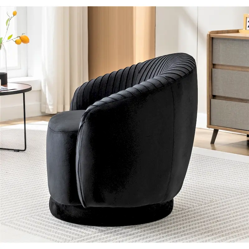 Small Milvo Velvet Swivel Barrel Chair