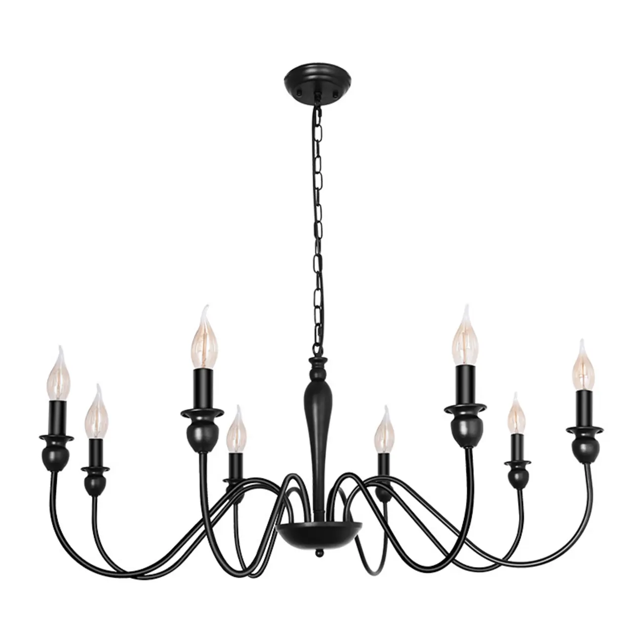 Industrial Black Chandeliers at Home with Adaptable Height