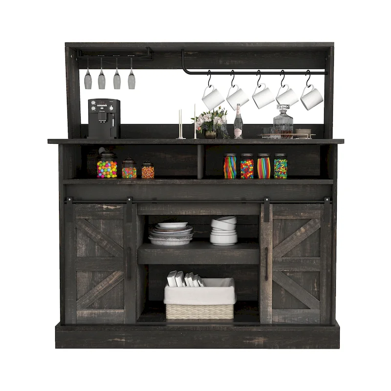 Farmhouse Coffee Bar Cabinet - 15.1D x 47.2W x 51.5H