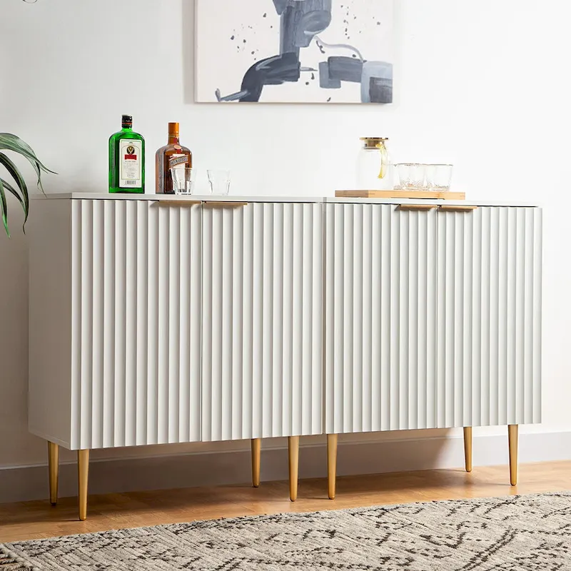 Sideboard Buffet Cabinet Set of 2 with Adjustable Shelves -