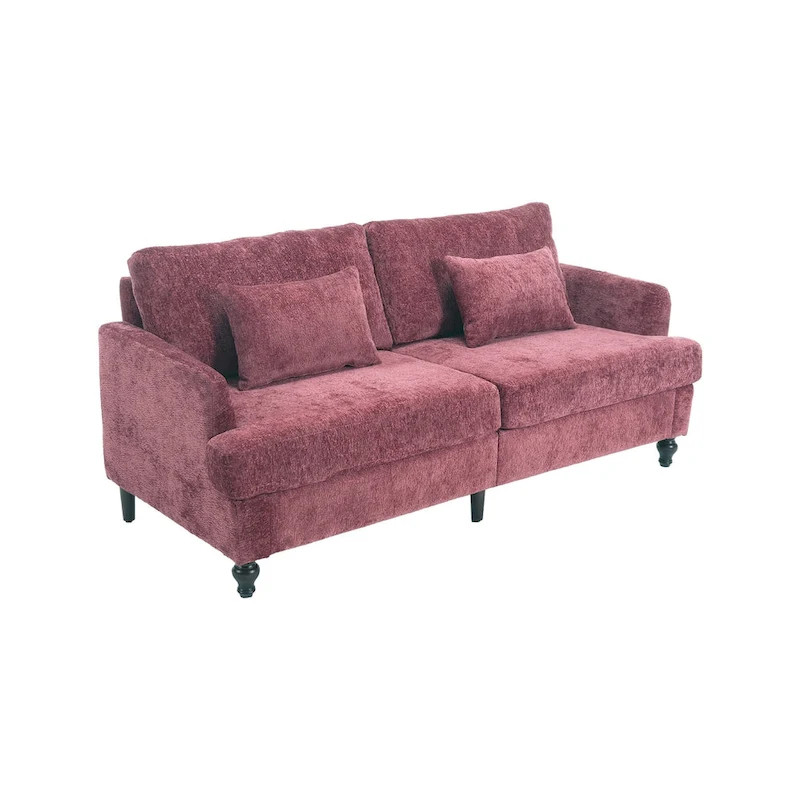 Modern Chenille Fabric Loveseat, 2-Seat Upholstered Loveseat Sofa