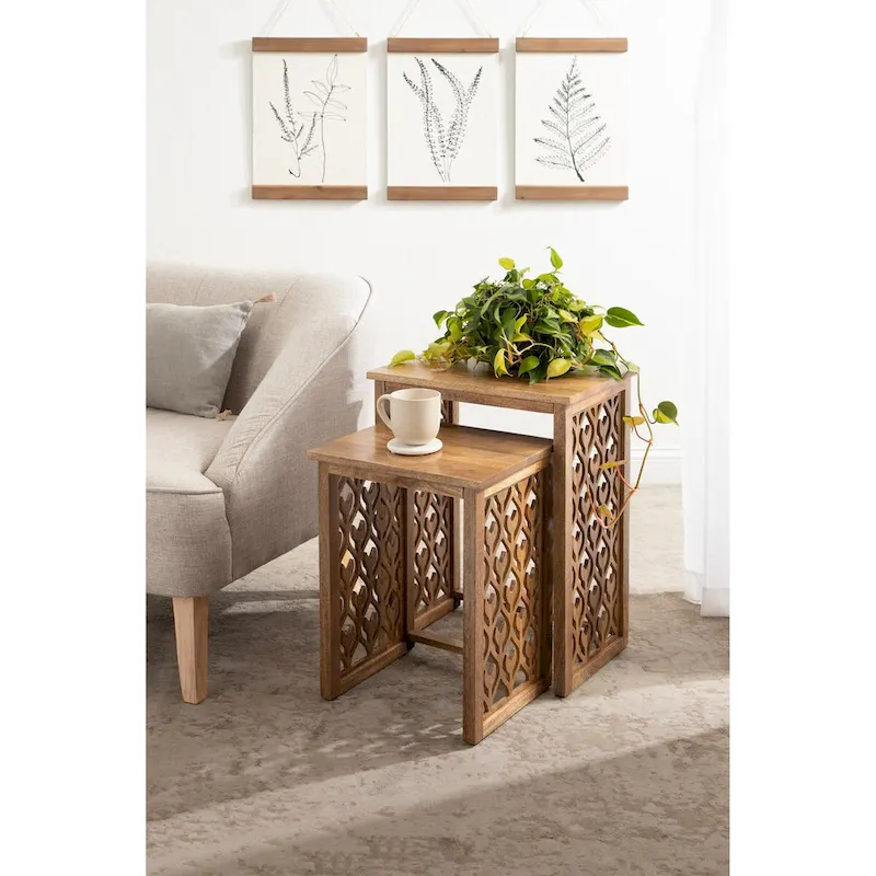 Kate and Laurel Karni Wooden Nesting Tables - 2 Piece