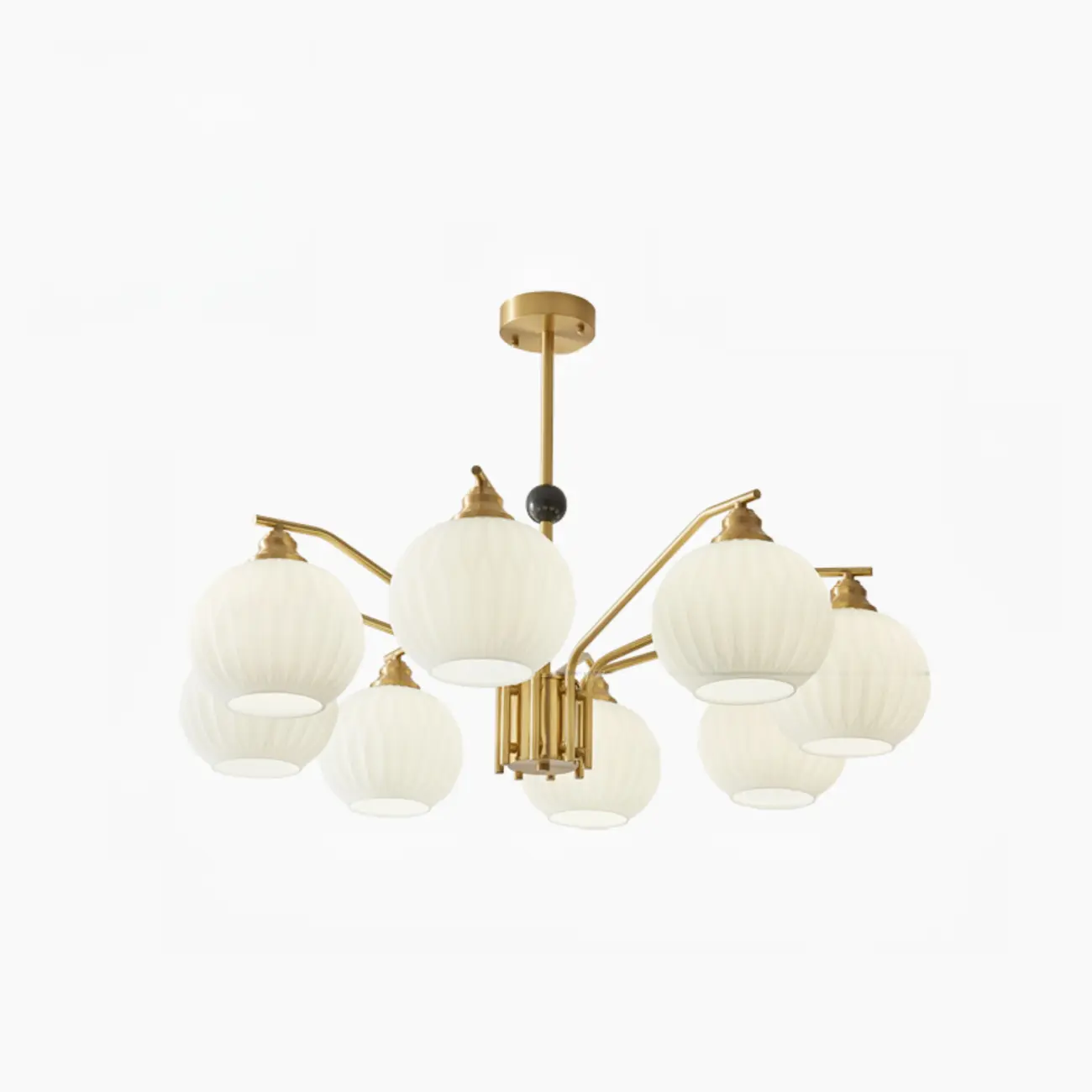 Modern 8-light Glass Globe Chandelier with Adjustable Height