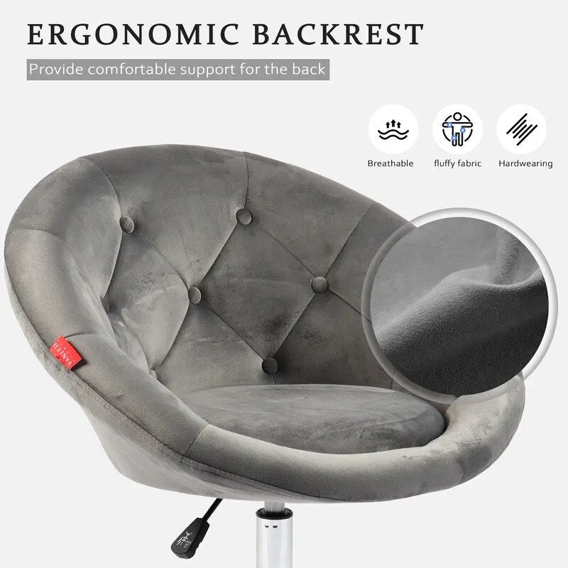 VANITII Accent Chair Swivel Vanity Chair Office Desk Chair Modern Height Adjustable Pink/Grey/White