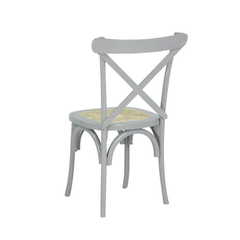 Colmar Classic Traditional X-Back Wood Rattan Dining Chair, Natural (Set of 2) by JONATHAN Y