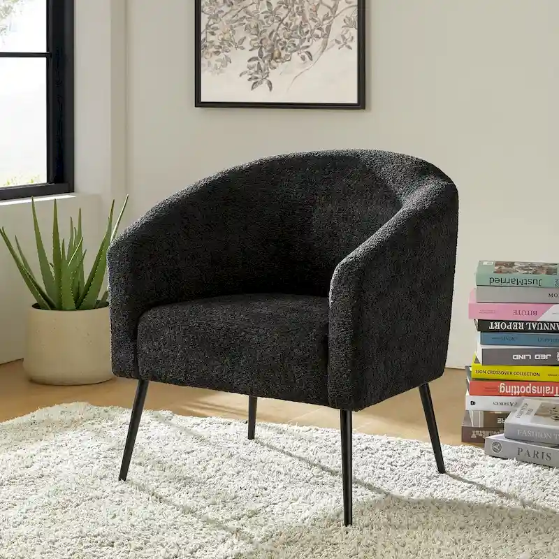 Hal Modern Boucle Armchair with Metal Legs by HULALA HOME