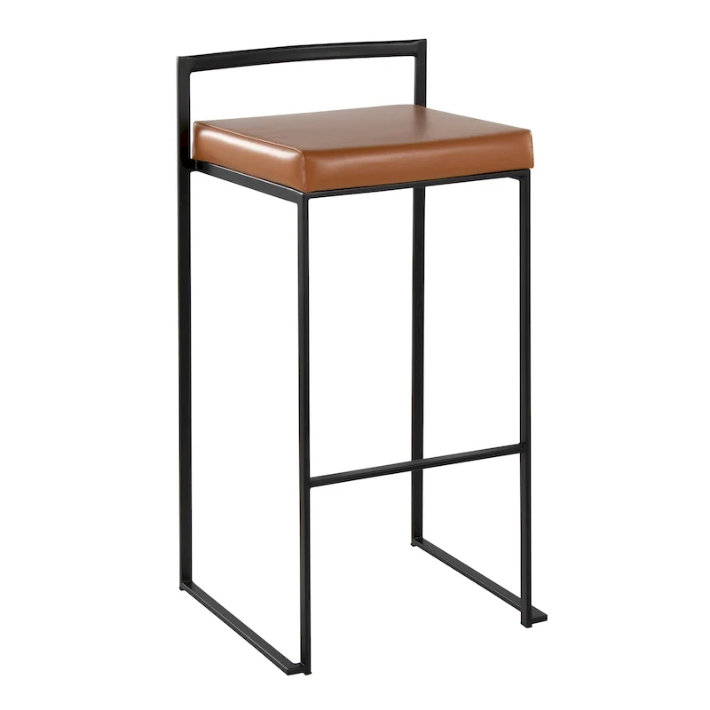 30-Inch Black Stackable Fully Welded Bar Stools (Set Of 2)