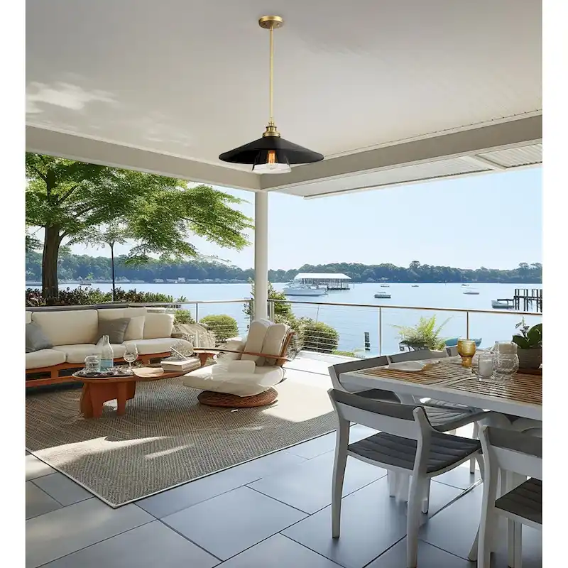 Minka Lavery Segan Coal And Soft Brass Pendant Light