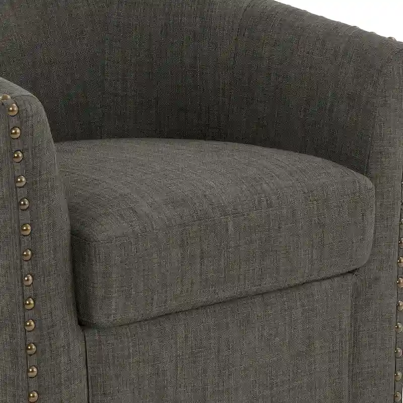 Nailhead Trim Upholstered Swivel Accent Chairs Set of 2