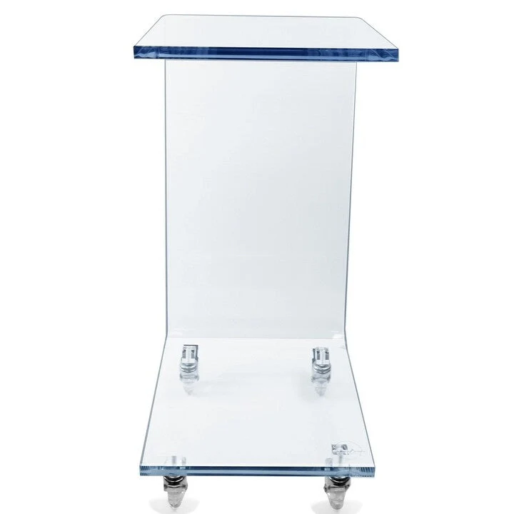 DesignStyles Acrylic C-Table w/Wheels