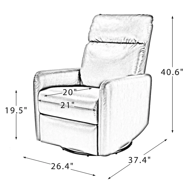 Lyle Manual Swivel Recliner with Metal Base