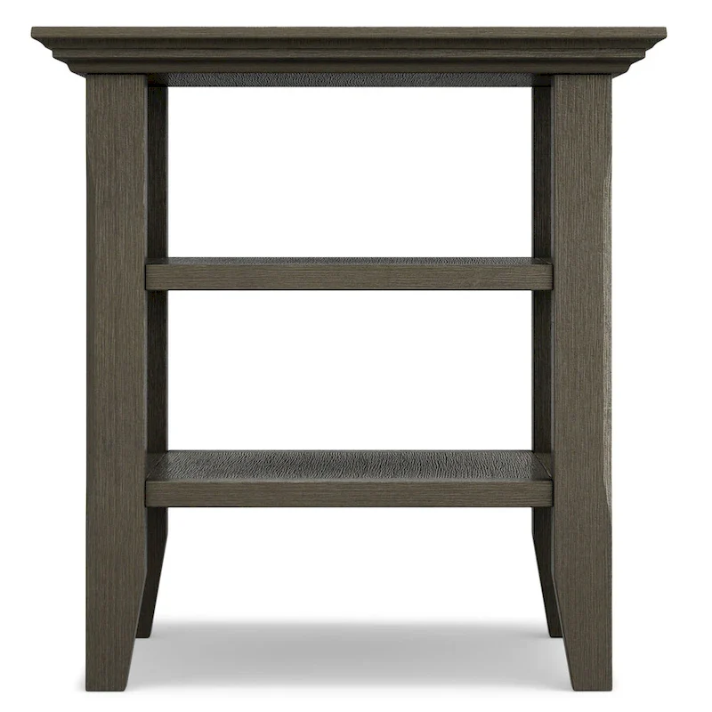 Square End Table with Open Shelves - 19 Inch Wide