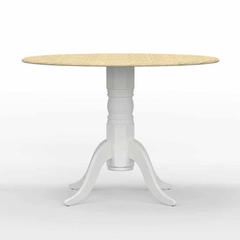 3-Piece Dining Set, 42 Round Drop-Leaf Table and Cross Back Chairs