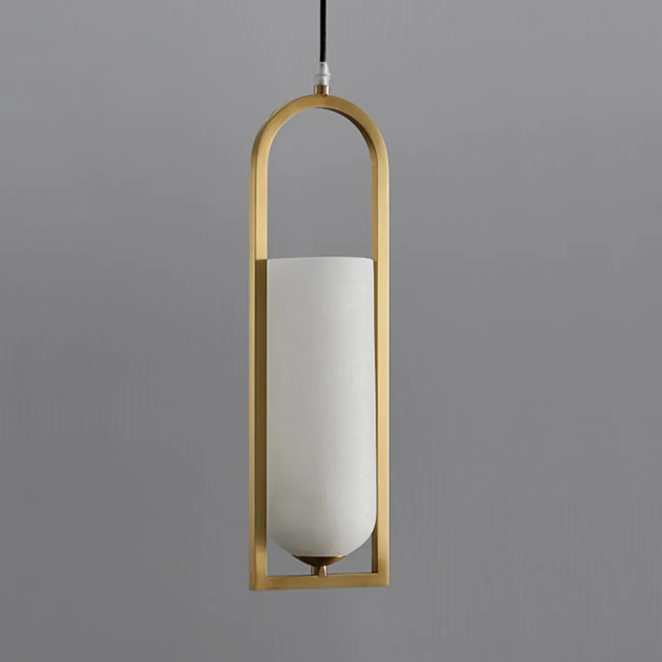 Adjustable Stone Metal Cylinder Pendant Light