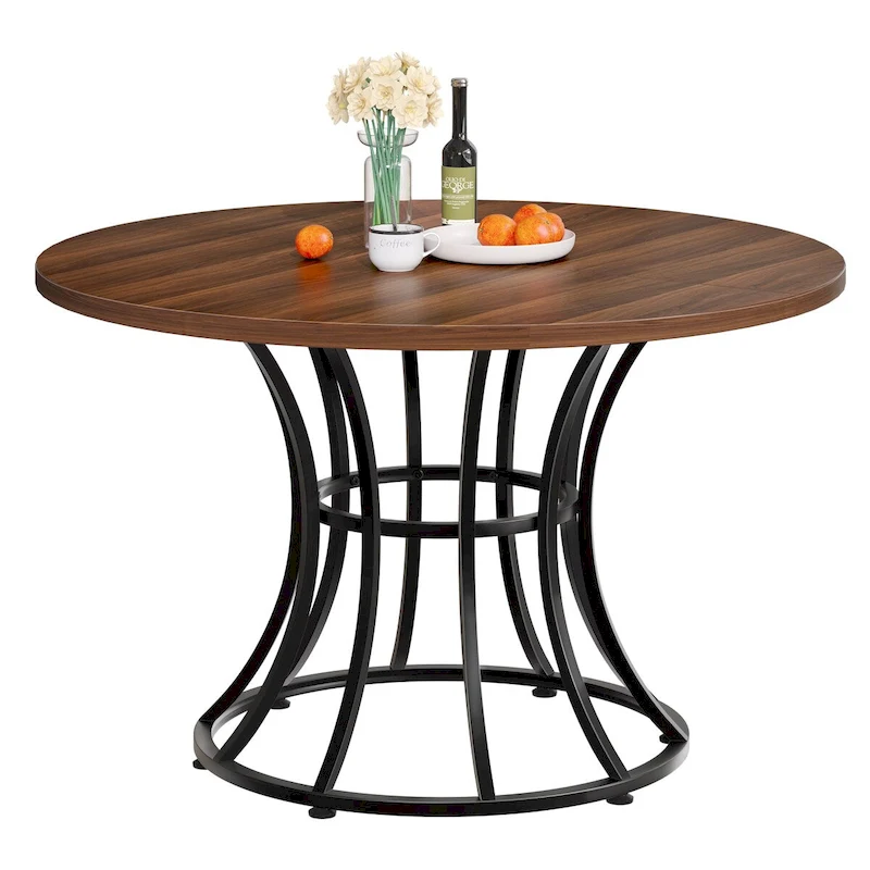 Moasis Modern Faux Marble 45 Large Round Dinning Table for 4-6 People