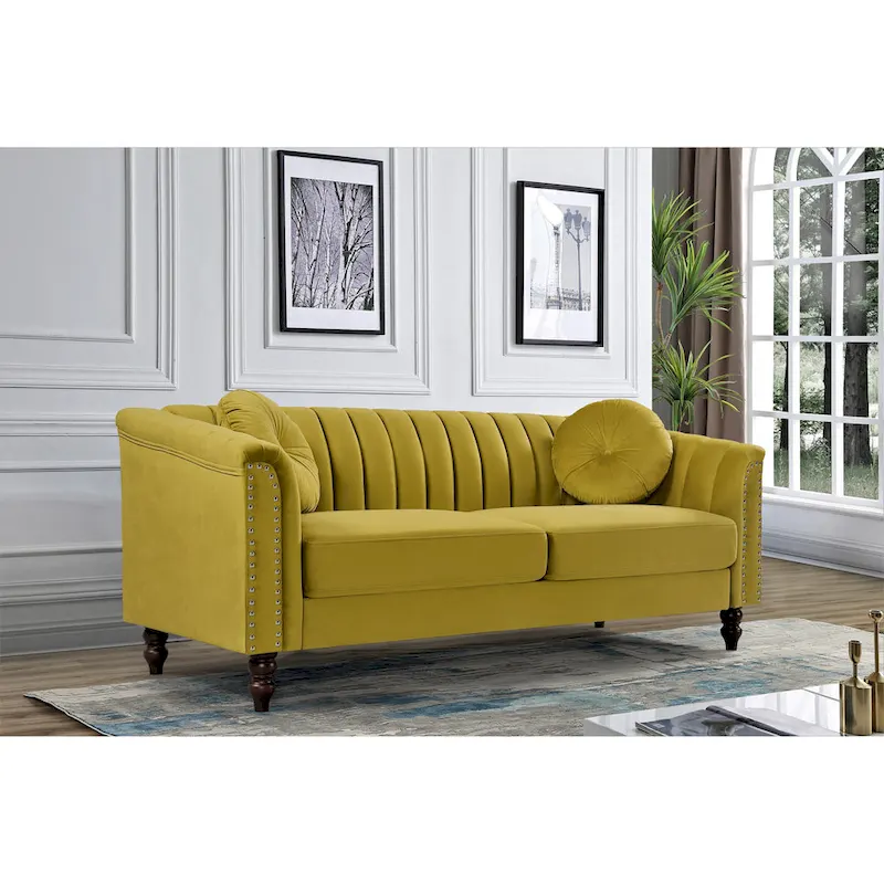 Hills Tufted Back Nailhead 75.2 Sofa