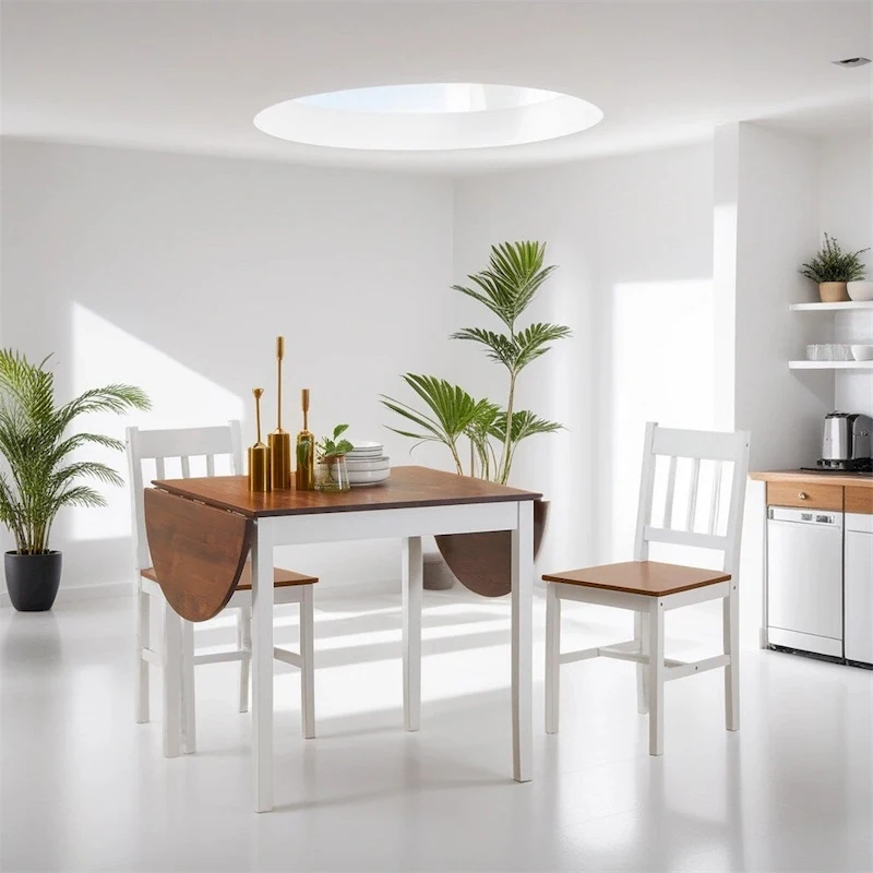 Solid Wood Kitchen Table,Drop Leaf Tables,Folding Dining Table