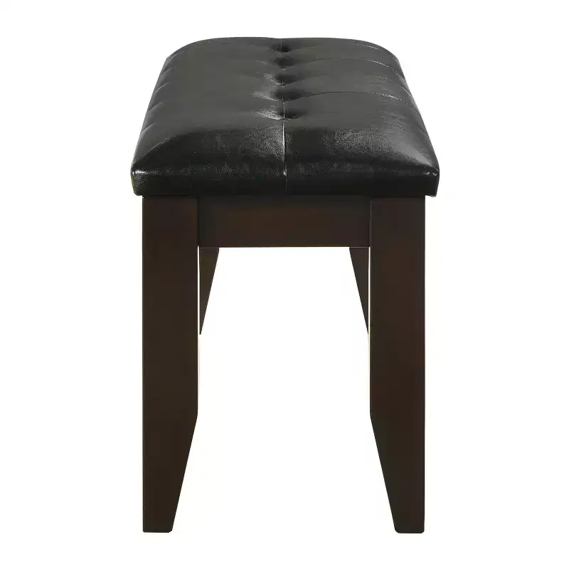 Simple Relax Faux Leather Dining Bench in Cappuccino and Black