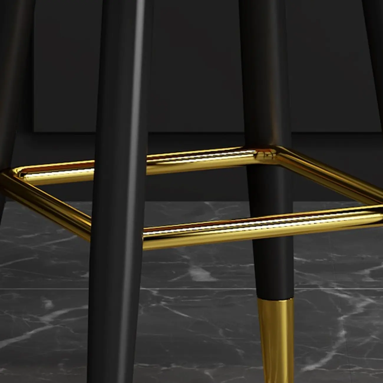 Modern Round Leather Curved Back Bar Stools