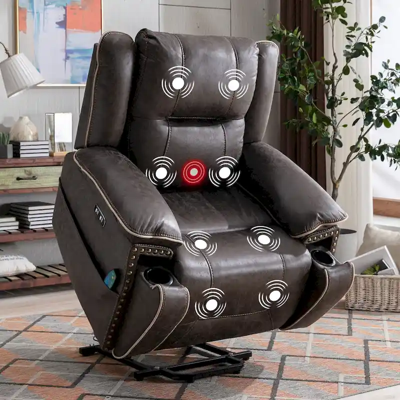 Power Lift comfortable chair with massage heating, cup holder and USB port