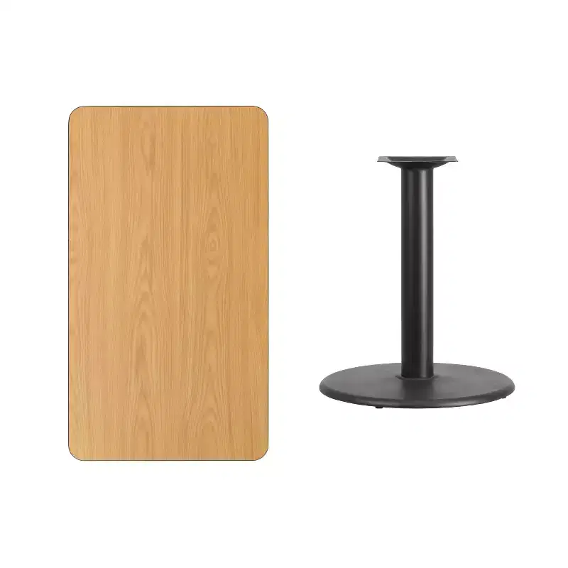 Emma and Oliver 24x42 Rectangular Laminate Table with 24 Round Table Base