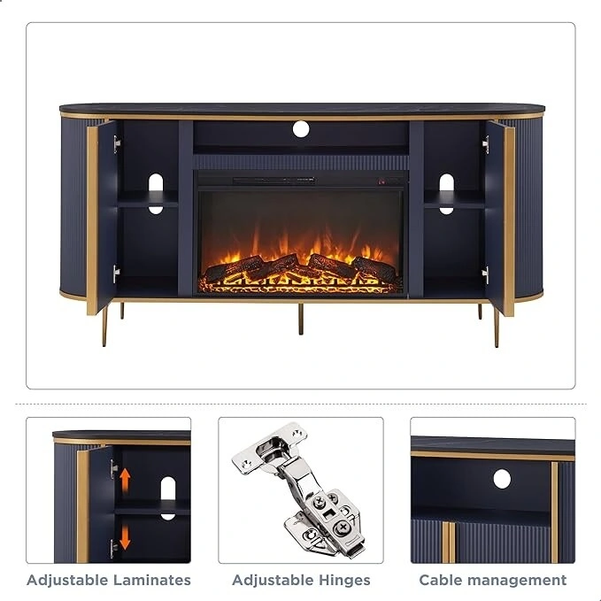 70  Modern Luxury Fireplace TV Stand, Entertainment Center, TV Console