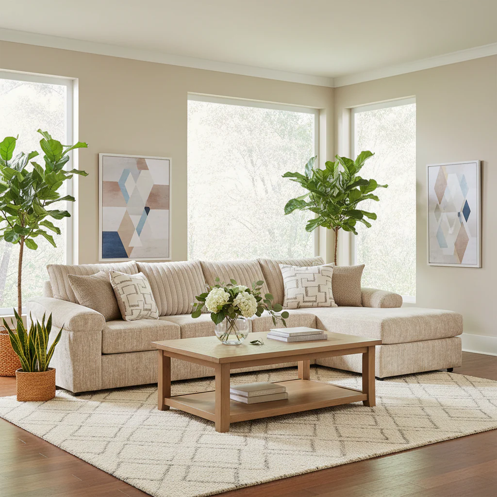 Wide-Rib Corduroy Modular Sofa (Includes Chaise, Armchair, and Ottoman)