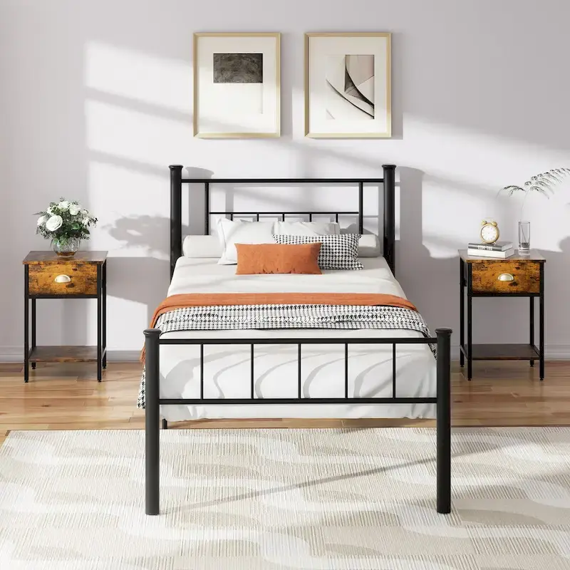 Futzca Bed Frame with Headboard and Footboard