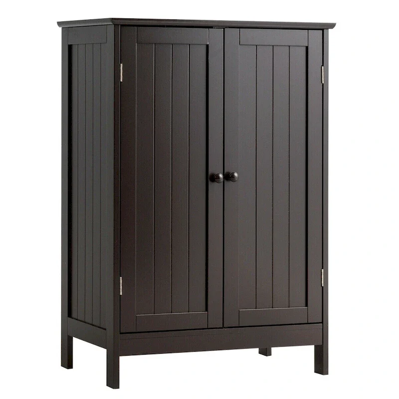 Bathroom Floor Storage Cabinet Double Door Kitchen Cupboard Shoe