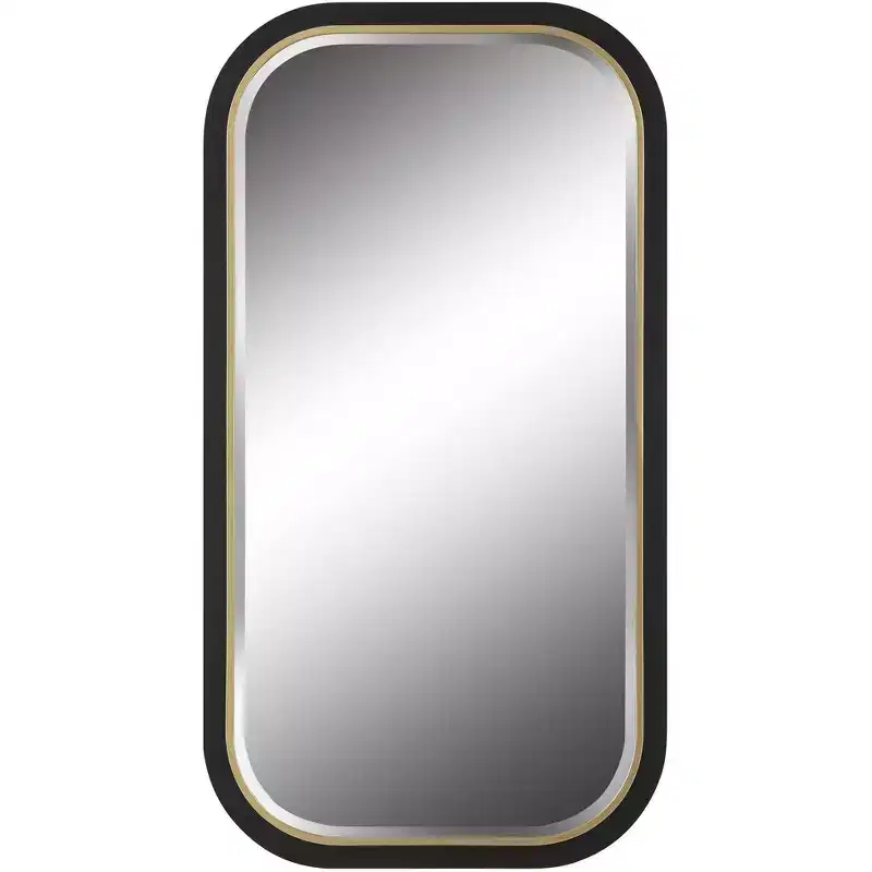 Uttermost Nevaeh Gold Black 23 1/4 x 43 1/4 Rectangular Wall Mirror