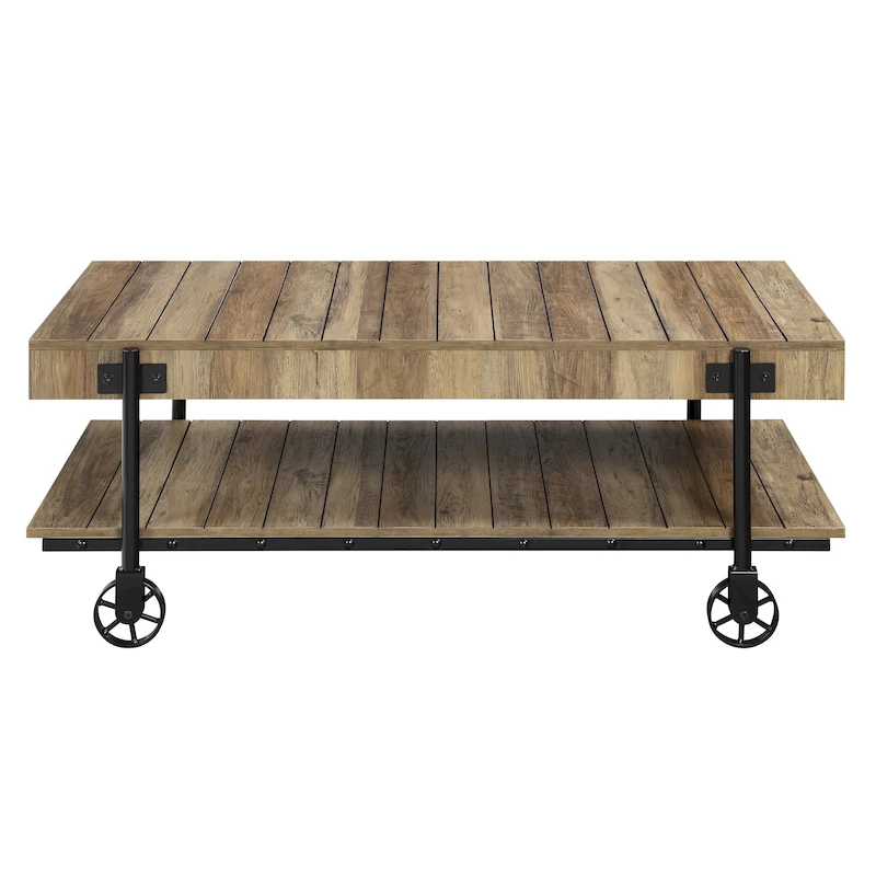 Hyssop Farmhouse 47-inch Steel 1-Shelf Coffee Table by Furniture of America