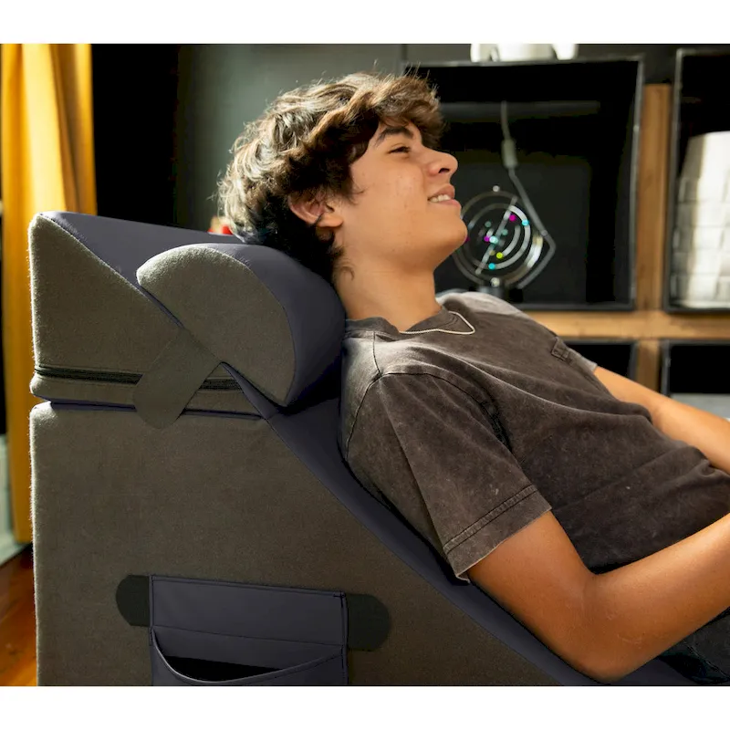 Jaxx Flexx V-Tex Convertible 3 in 1 Gamer Chair, Table, & Ottoman w/ Adjustable Headrest - Vinyl
