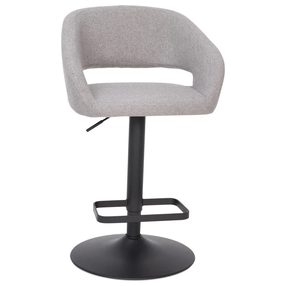 Modern Upholstered Adjustable-Height Barstool with Rounded Back
