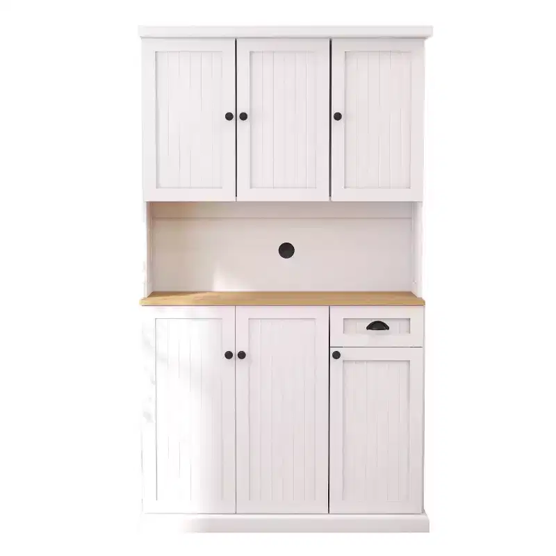 AndMakers Wood 39.76 in. Pantry Cabinet with Adjustable Shelves