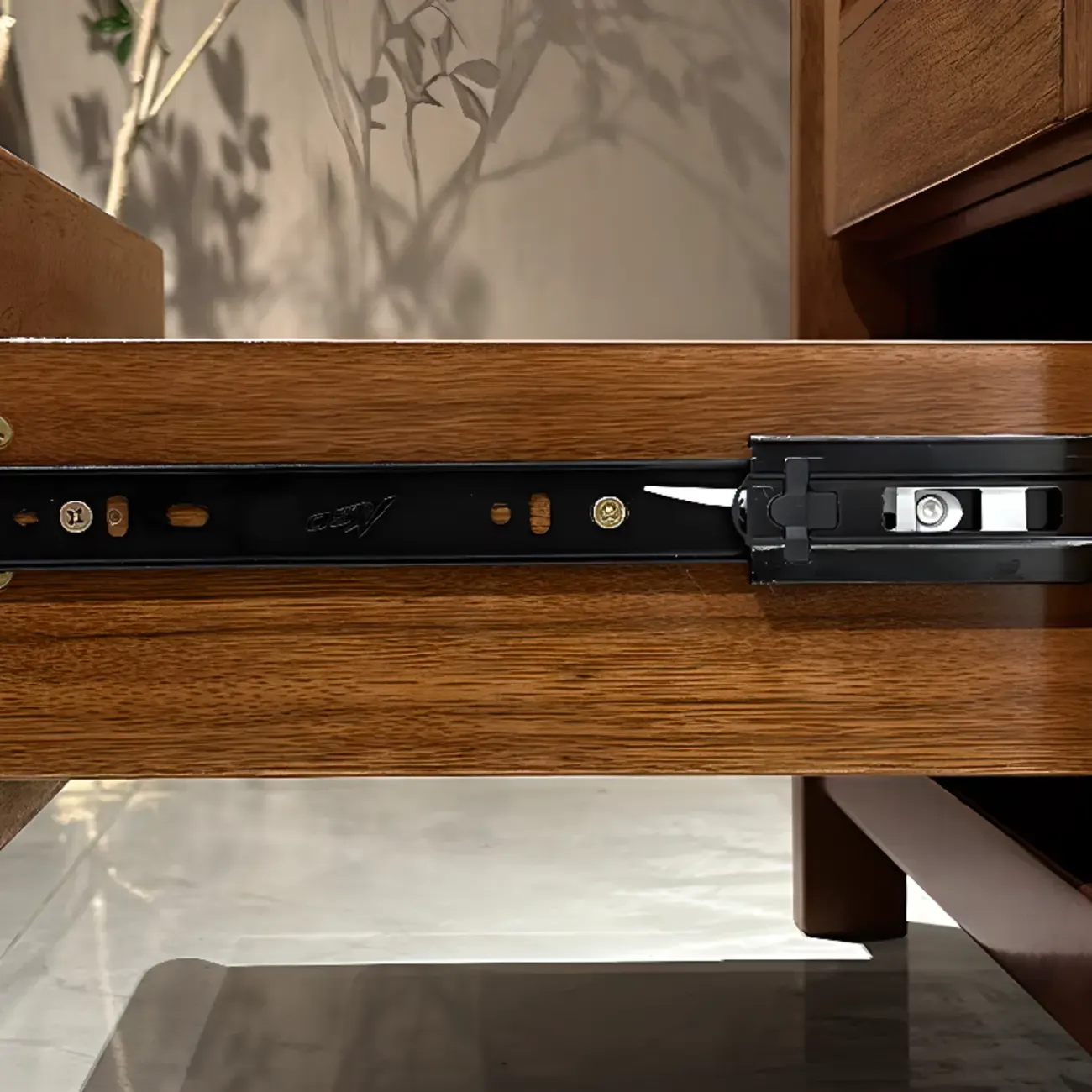 Modern Wood Wine Rack with Glass Holder Walnut