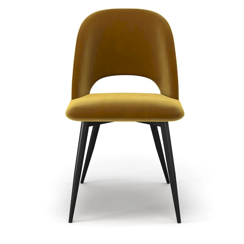 Velvet Side Chair Black Legs (Set of 2)