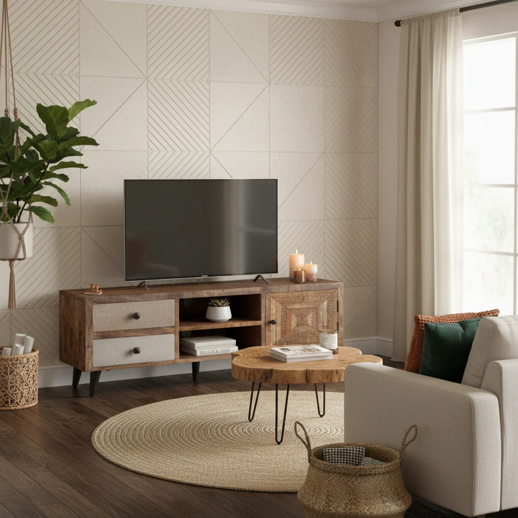 TV Stand 46.5x11.8x15.7 Solid Wood Mango