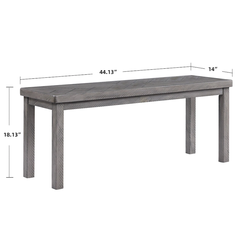 Chevron Pattern 44 Length Wooden Entryway Dining Bench