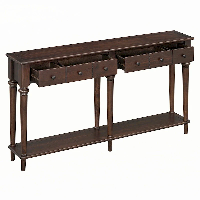 Entryway Table with 4 Drawers(Espresso)