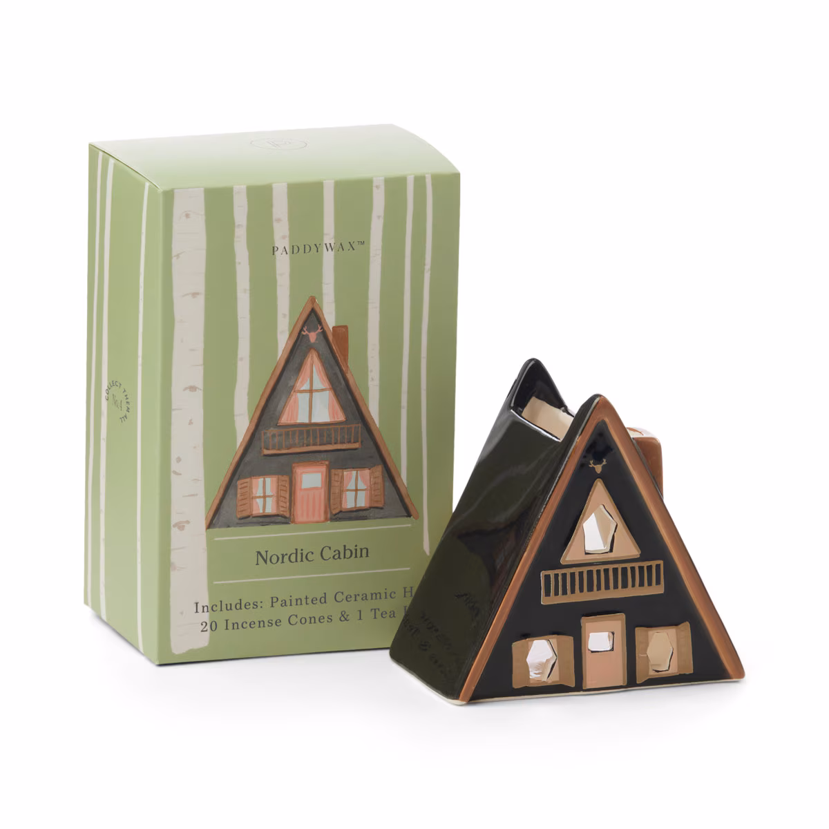 Designworks No. 01 Nordic Cabin Style Incense & Tea Light Holder (1 Tea Light & 20 Incense Cones)