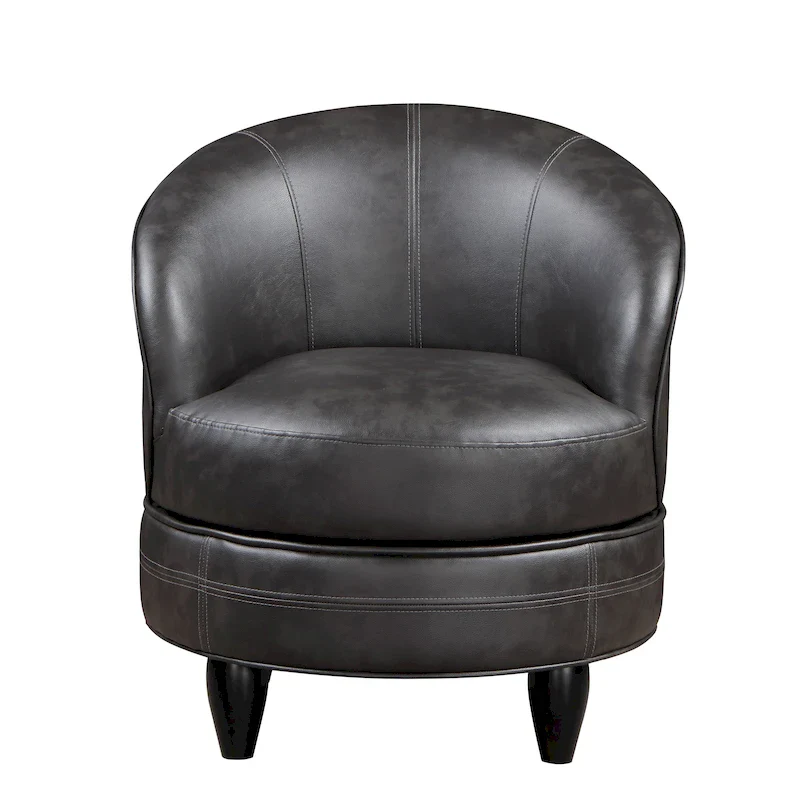 Faux Leather Swivel Lounge Chair