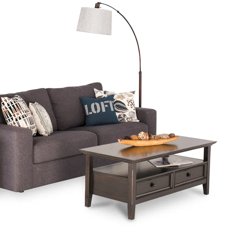 Console Table with 3 Drawers & 2 Shelves, Washed Brown/Beige, Vintage, MDF, 47"