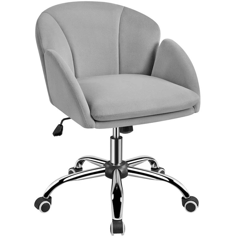 Velvet Swivel Rolling Desk Chair, Height Adj. 28.5"-32", 300 lbs, 6 Colors, Home/Office