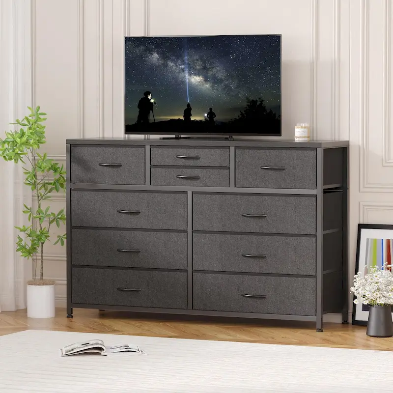 10 Drawer Dresser TV Stand - 55 inches